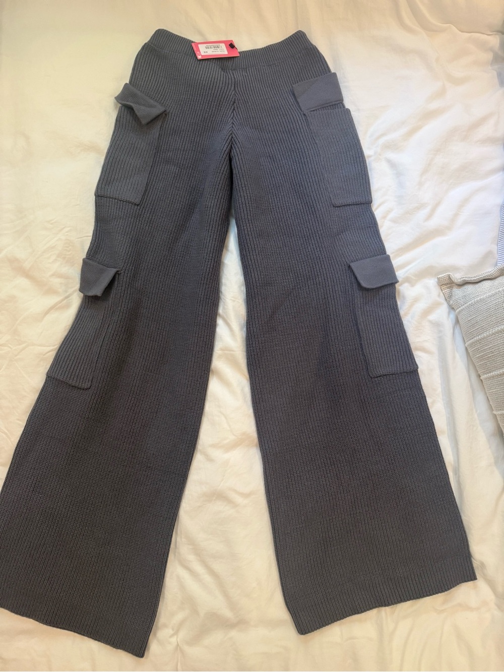 NWT Edikted Wynter Knit Cargo Pants - Gray SIZE XS and M - Picture 7 of 8